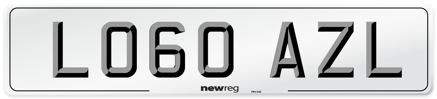 LO60 AZL Number Plate from New Reg